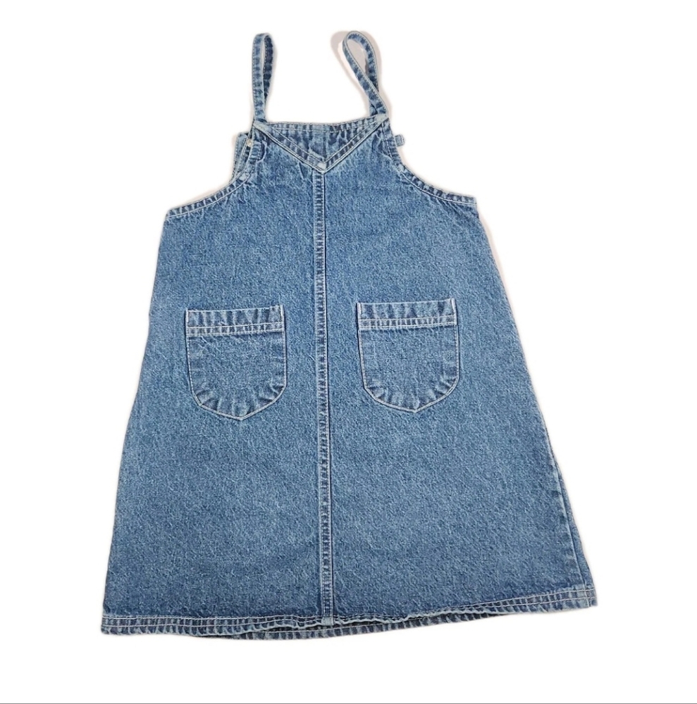 Vtg Care Bears 5T Denim Jean Overall Dress Y2K Girl Clothes Kidcore Care Bear - Picture 2 of 9